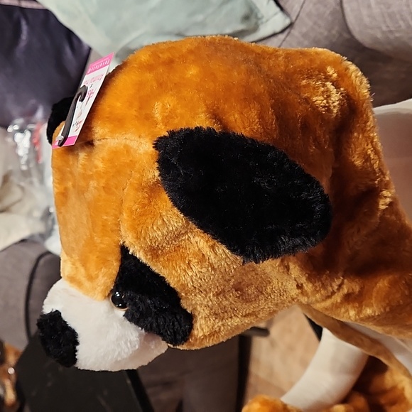 KIDS NEW FASHION ANIMAL HAT DOG BROWN AND BLACK SIZE FITS ALL INSULATED. - Picture 4 of 7